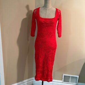 Jean Paul Gaultier Open Knit Crochet Midi Dress